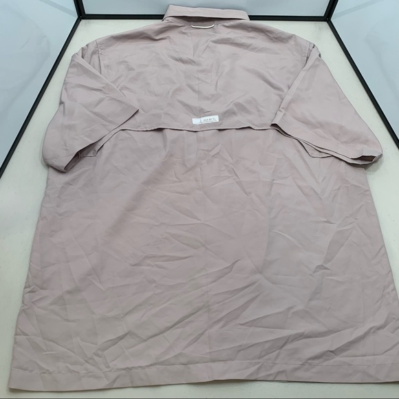 Habit Vented Fishing Shirt Short Sleeve Button Men's Size Large 40+ Solar Factor - Picture 2 of 5